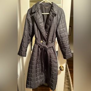 ELIE TAHARI long black quilted coat size small